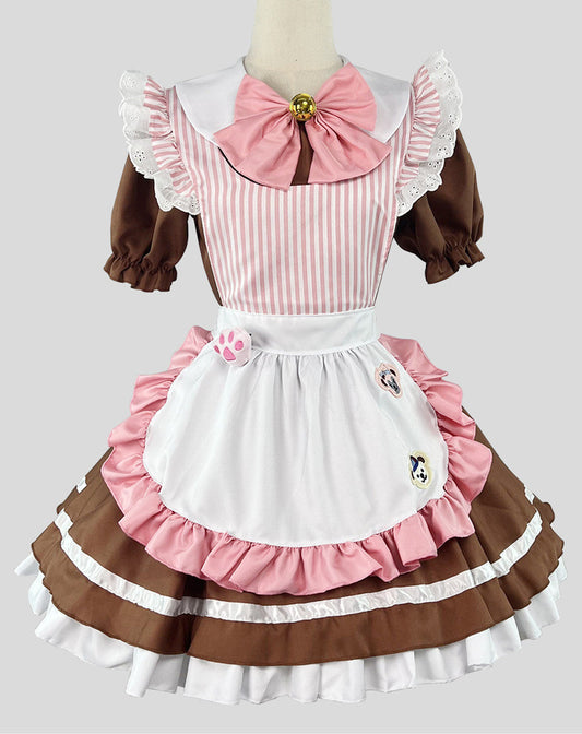 Anime Maid Cosplay Costume Dress for School Girls Halloween Maid Outfits Cute Lolita Dress YCC103