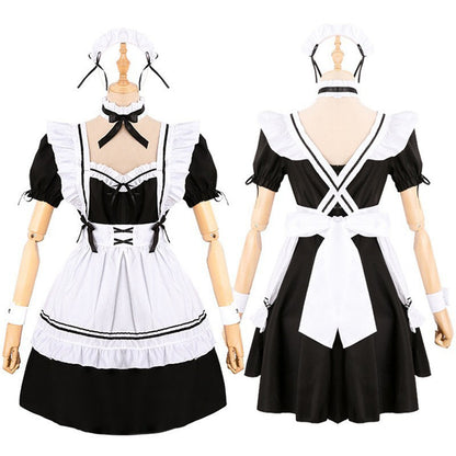 Anime Maid Cosplay Costume Dress for School Girls Halloween Maid Outfits Cute Lolita Dress YCC099