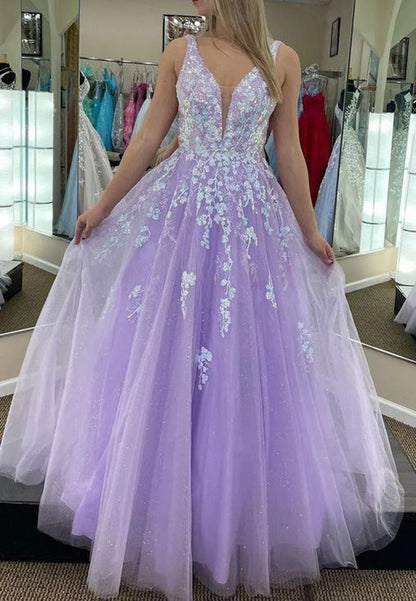 Women Lace Prom Dresses Long Appliques Evening Gowns Sleeveless Formal Party Dress YPD919
