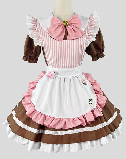 Anime Maid Cosplay Costume Dress for School Girls Halloween Maid Outfits Cute Lolita Dress YCC091