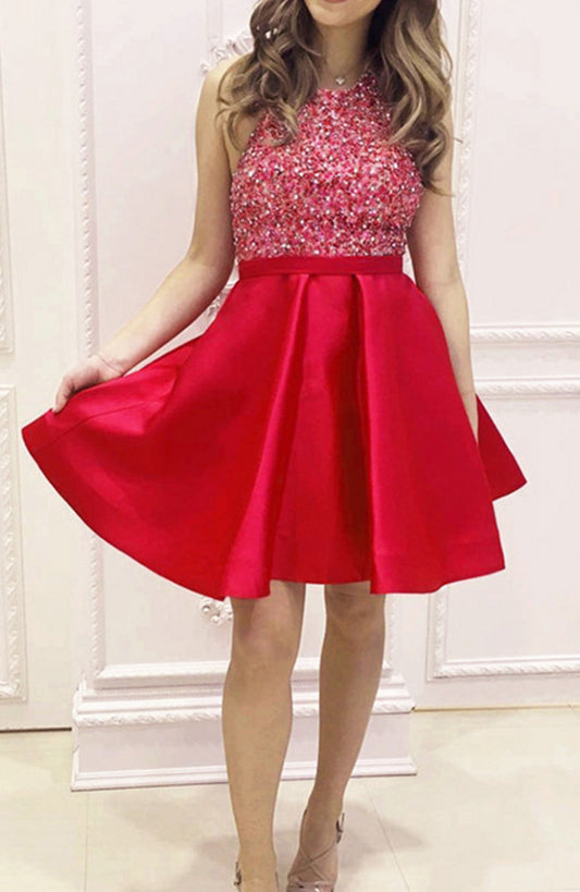 Women Beads Prom Dresses Short Cocktail Gowns Girls Homecoming Dresses Short Graduation Dress YHD086