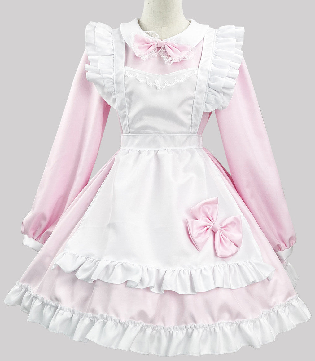 Anime Maid Cosplay Costume Dress for School Girls Halloween Maid Outfits Cute Lolita Dress YCC112