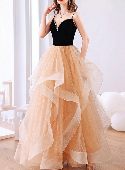 Women A-Line Prom Dresses Long Tulle Evening Party Dress YPD047