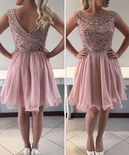 Women Beads Prom Dresses Short Cocktail Gowns Girls Homecoming Dresses Short Graduation Dress YHD088