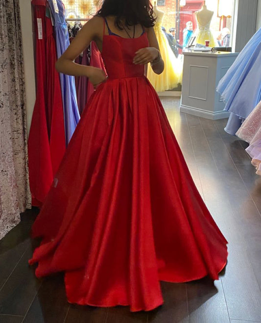 Women Satin Prom Dresses Long Evening Gowns A-Line Formal Party Dress YPD931