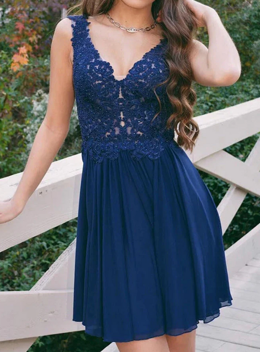 Women Lace Prom Dresses Short Cocktail Gowns Girls Appliques Homecoming Dresses Short Graduation Dress YHD301