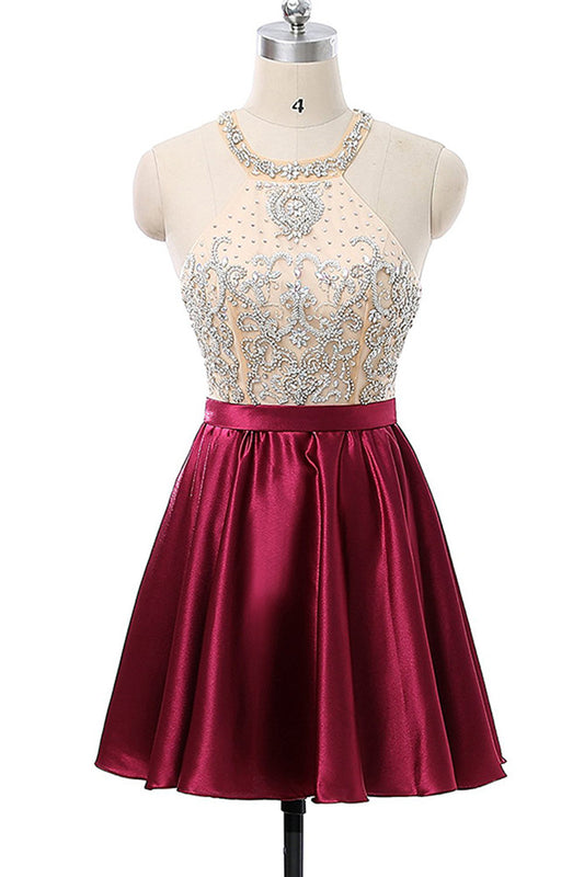 Women Beads Prom Dresses Short Cocktail Gowns Girls Homecoming Dresses Short Graduation Dress YHD077