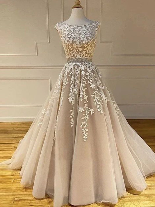 Women Lace Prom Dresses Long Appliques Evening Party Dress YPD106