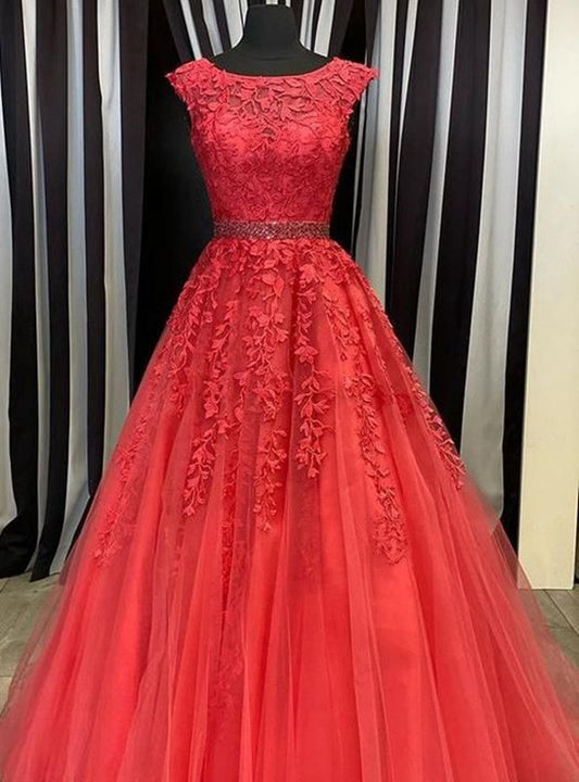 Women Lace Prom Dresses Long Appliques Evening Party Dress YPD108