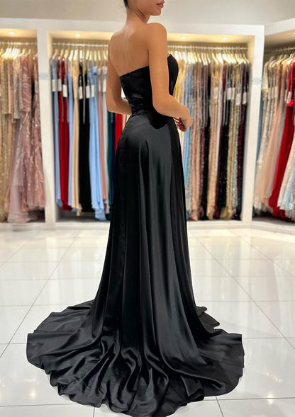 Women Sweetheart Prom Dress Long Side Slit Evening Gowns Simple Formal Party Dress YPD765