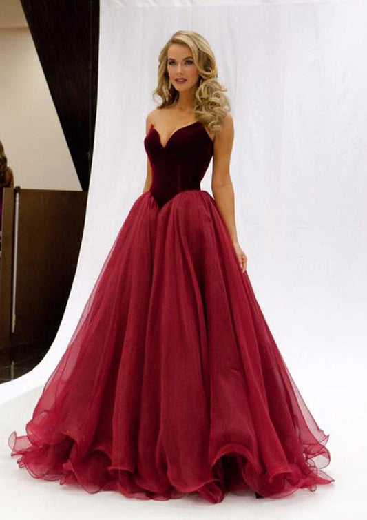 Women Tulle Prom Dress Long A-Line Evening Gowns Princess Party Dress YPD816