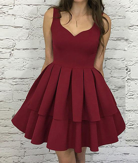 Women Sweetheart Homecoming Dresses Mini Girls Burgundy Cocktail Party Gowns YHD322