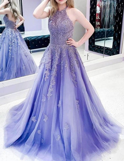 Women Lace Prom Dresses Long Appliques Evening Party Dress YPD111