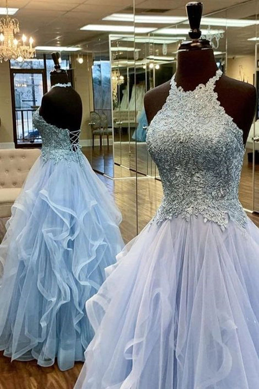 Women Lace Prom Dresses Long Appliques Evening Party Dress YPD113
