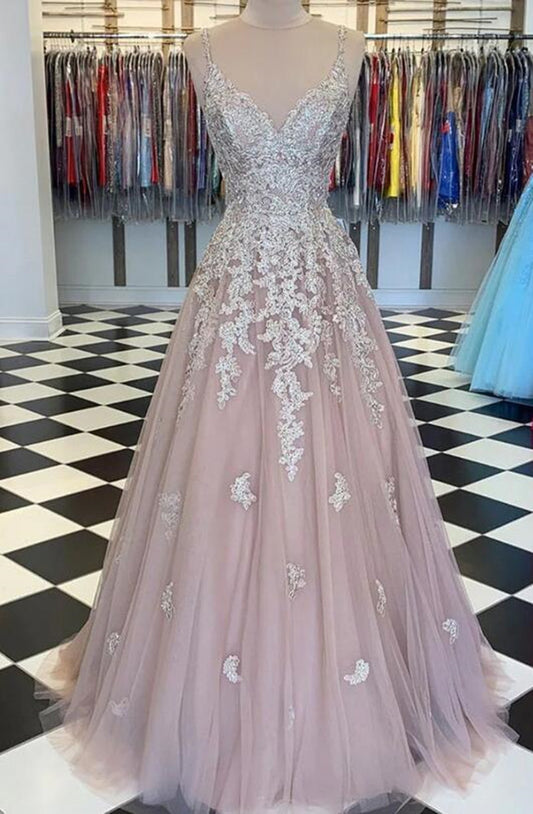 Women Lace Prom Dresses Long Appliques Evening Gowns Formal Party Dress YPD519
