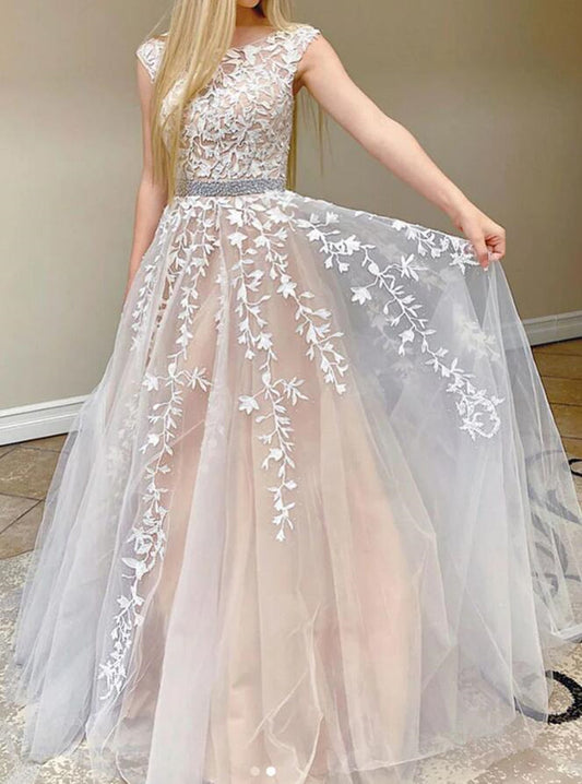 Women Lace Prom Dresses Long Appliques Evening Gowns Formal Party Dress YPD526