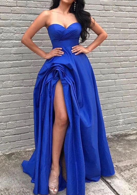 Women Satin Prom Dresses Long Sweetheart Evening Gowns Formal Party Dress YPD509