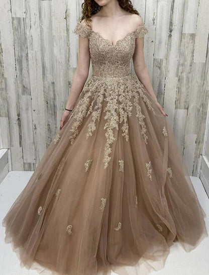 Women Lace Prom Dresses Long Appliques Evening Gowns Formal Party Dress YPD505