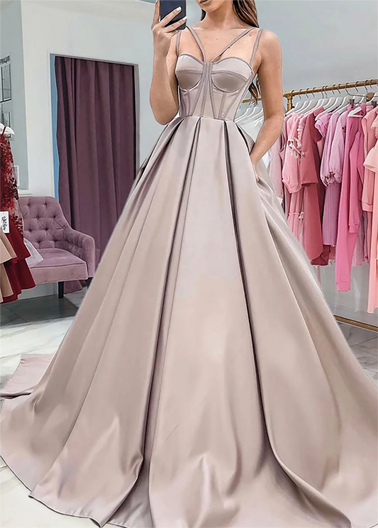 Women Satin Prom Dresses Long Sweetheart Evening Gowns Formal Party Dress YPD548