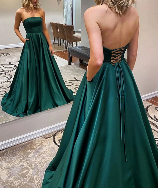 Women Satin Prom Dresses Long Evening Gowns Formal Party Dress YPD544