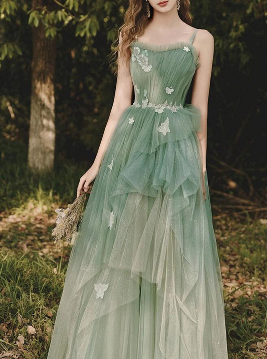 Women Tulle Prom Dresses Long Lace Evening Gowns Formal Party Dress YPD508