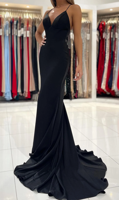 Women Mermaid Prom Dresses Long V-Neck Evening Gowns Formal Party Dress YPD553