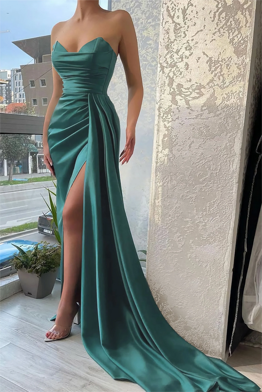 Women Side Split Prom Dresses Long Train Evening Gowns Formal Party Dress YPD533