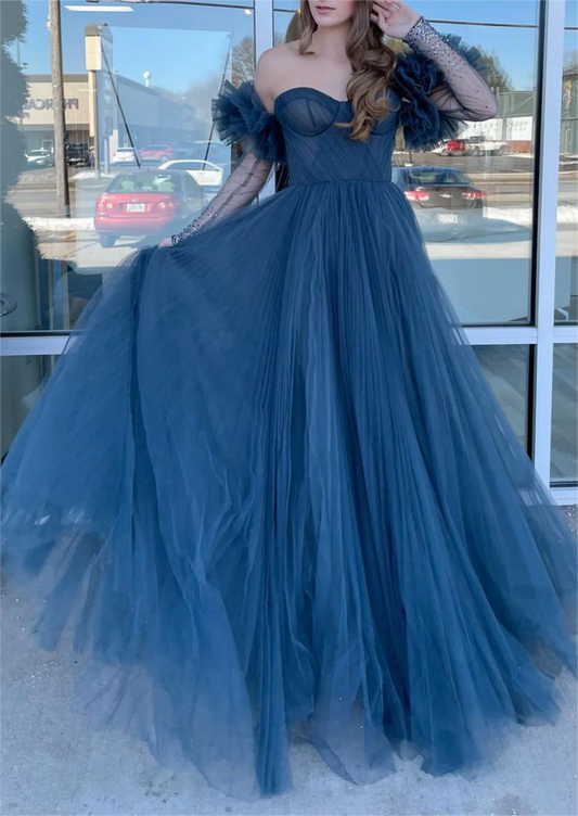 Women Sweetheart Prom Dresses Long Off Shoulder Evening Gowns Formal Party Dress YPD489