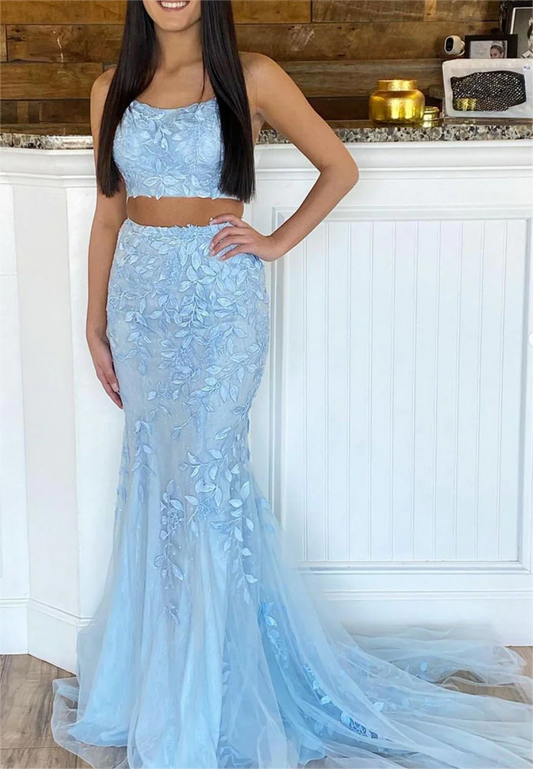 Women Lace Prom Dresses Long Appliques Evening Gowns Formal Party Dress YPD495