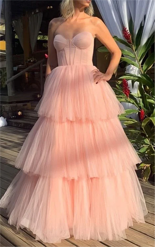 Women Sweetheart Prom Dresses Long Layers Evening Gowns Formal Party Dress YPD558