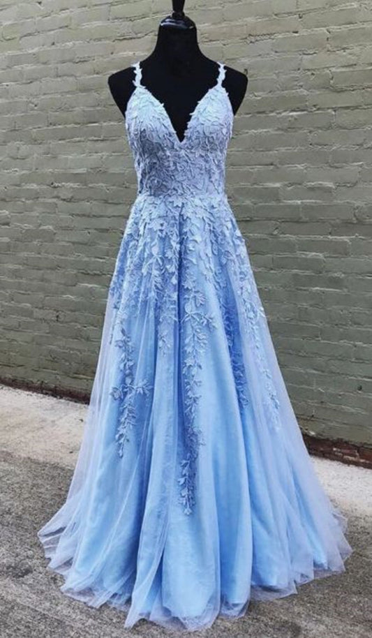 Women Lace Prom Dresses Long Appliques Evening Party Dress YPD115