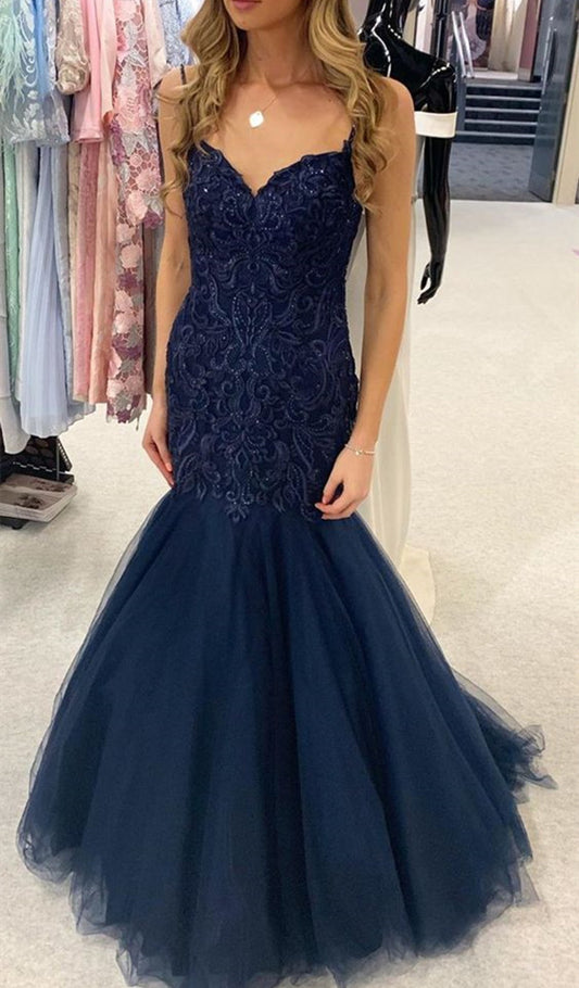 Women Lace Prom Dresses Long Appliques Evening Party Dress YPD117