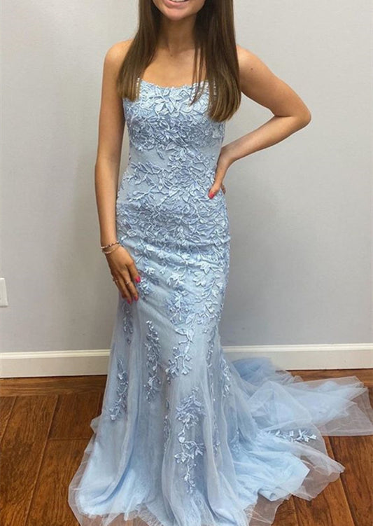 Women Lace Prom Dresses Long Appliques Evening Party Dress YPD123