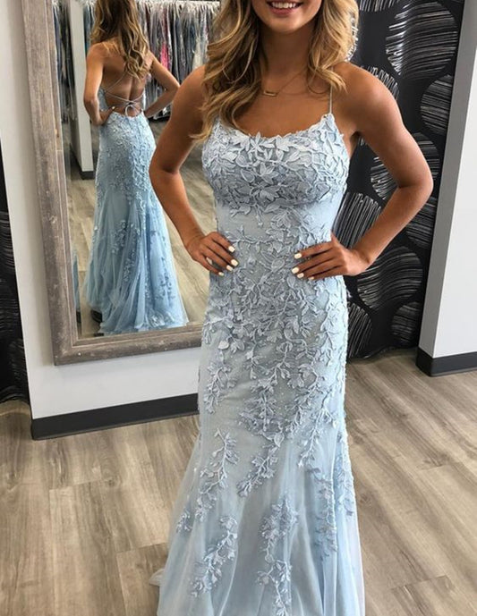 Women Lace Prom Dresses Long Appliques Evening Party Dress YPD118