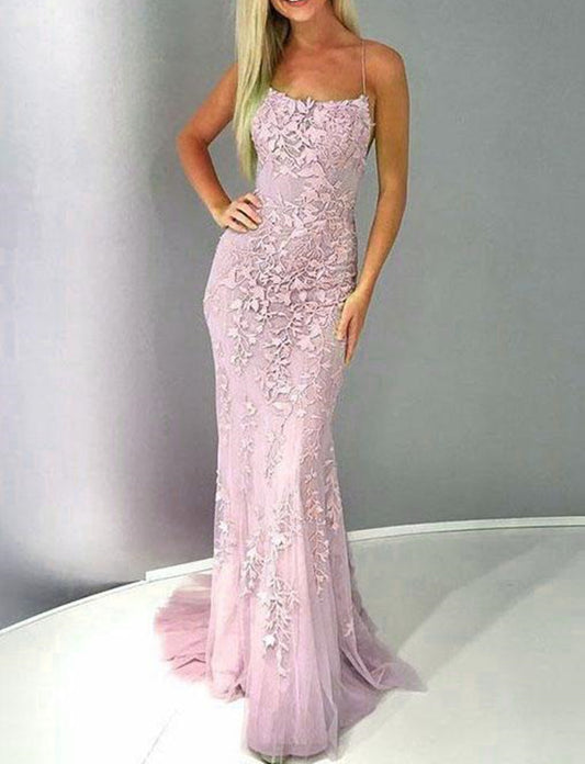 Women Lace Prom Dresses Long Appliques Evening Party Dress YPD119