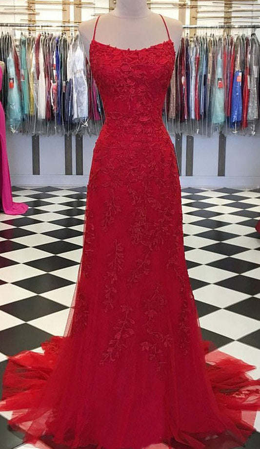 Women Lace Prom Dresses Long Appliques Evening Party Dress YPD120