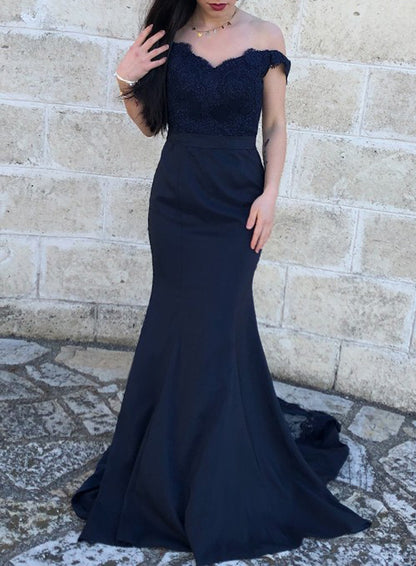 Women Mermaid Prom Dress Long Appliques Evening Gowns Fashion Formal Party Dress YPD856