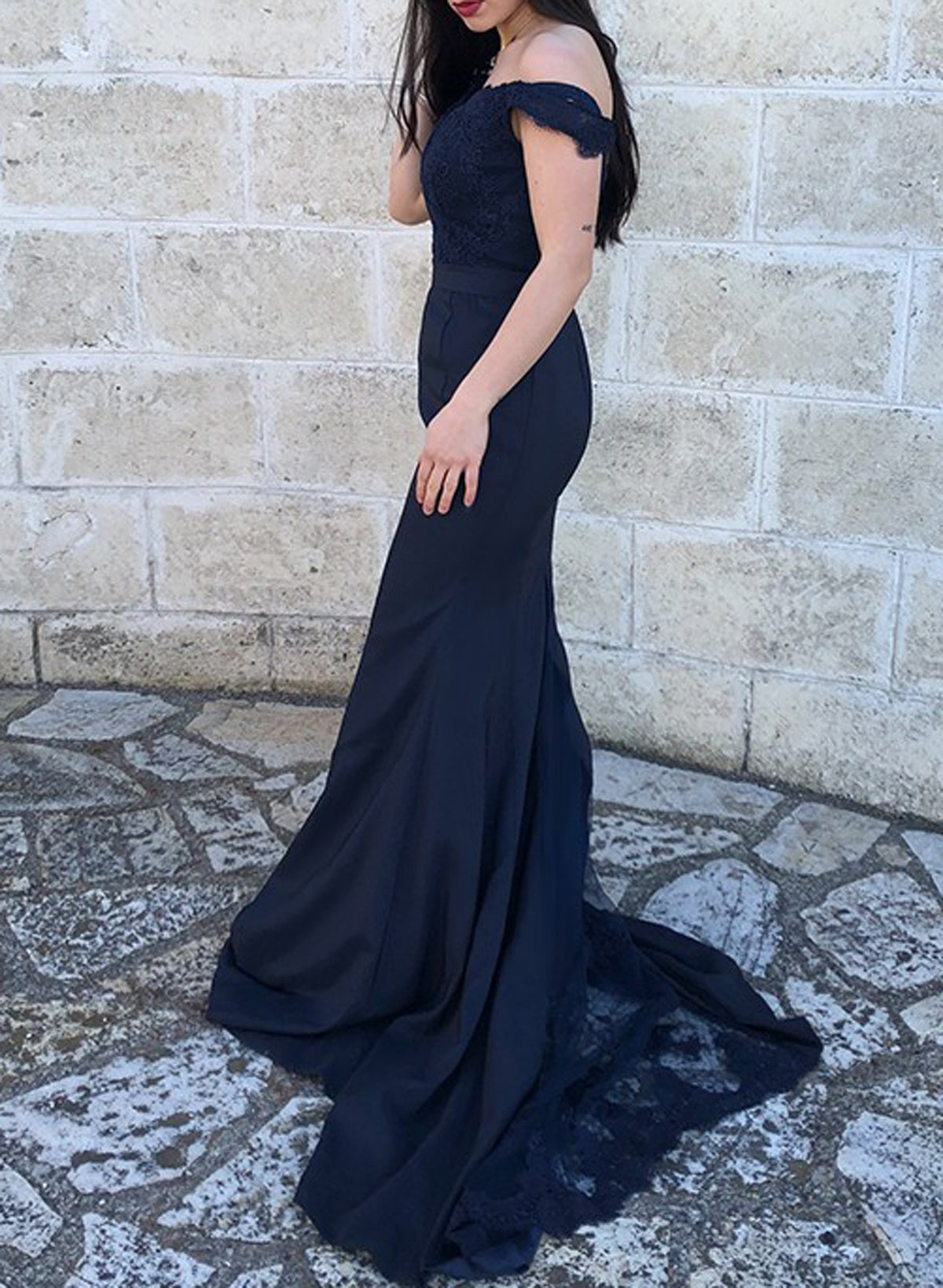 Women Mermaid Prom Dress Long Appliques Evening Gowns Fashion Formal Party Dress YPD856