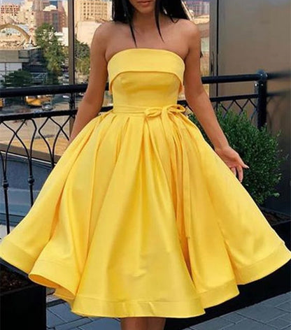 Women Satin Prom Dresses Short Cocktail Gowns Girls Homecoming Dresses Short Graduation Dress YHD098