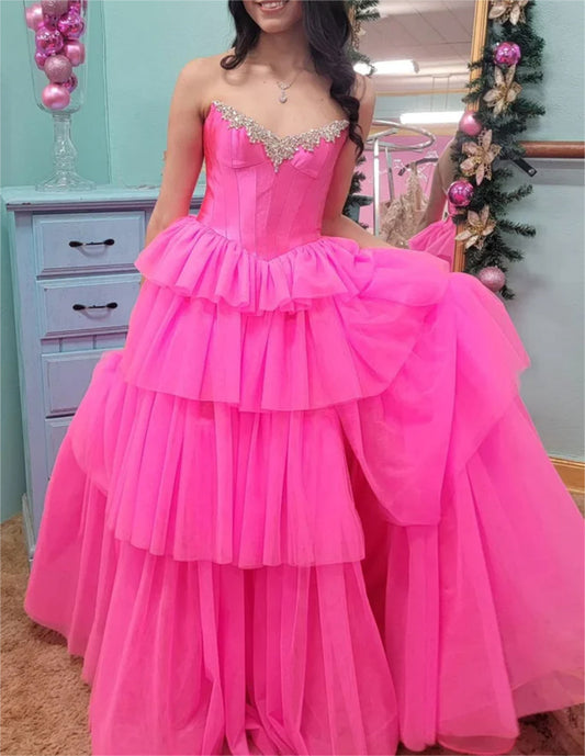 Women Strapless Beadings Prom Dresses Long Off Shoulder Sweetheart Evening Gowns Sleeveless Formal Party Dress YPD631