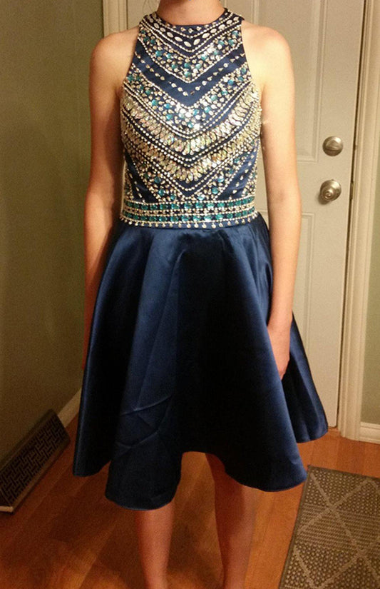 Women Sequins Prom Dresses Short Cocktail Gowns Girls Beads Homecoming Dresses Short Graduation Dress YHD109
