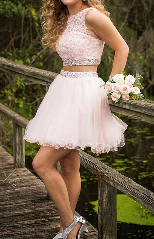 Women Lace Prom Dresses Short Cocktail Gowns Girls Beads Homecoming Dresses Short Graduation Dress YHD105