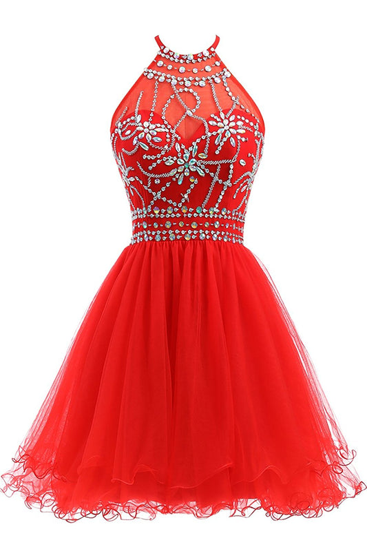 Women Beads Prom Dresses Short Cocktail Gowns Girls Homecoming Dresses Short Graduation Dress YHD024