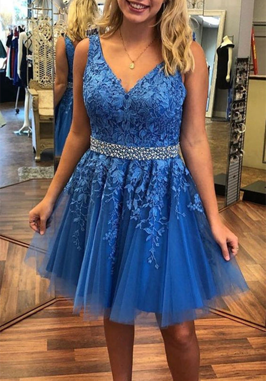 Women Lace Prom Dresses Short Cocktail Gowns Girls Appliques Homecoming Dresses Short Graduation Dress YHD028