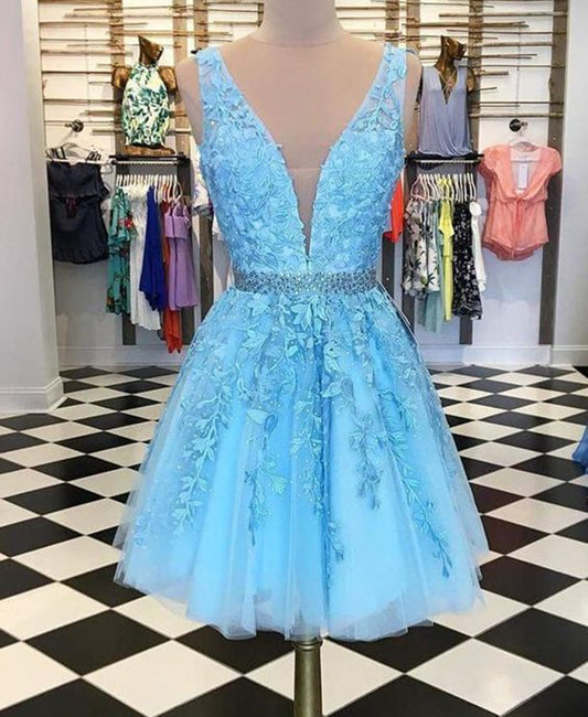 Women Lace Prom Dresses Short Cocktail Gowns Girls Appliques Homecoming Dresses Short Graduation Dress YHD030