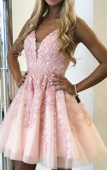 Women Lace Prom Dresses Short Cocktail Gowns Girls Appliques Homecoming Dresses Short Graduation Dress YHD031