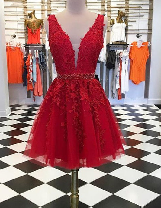Women Lace Prom Dresses Short Cocktail Gowns Girls Appliques Homecoming Dresses Short Graduation Dress YHD034