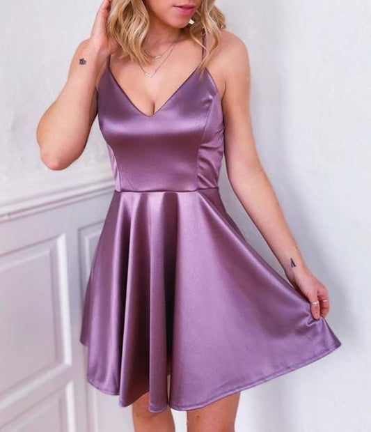 Women Satin Prom Dresses Short Cocktail Gowns Girls Homecoming Dresses Short Graduation Dress YHD137