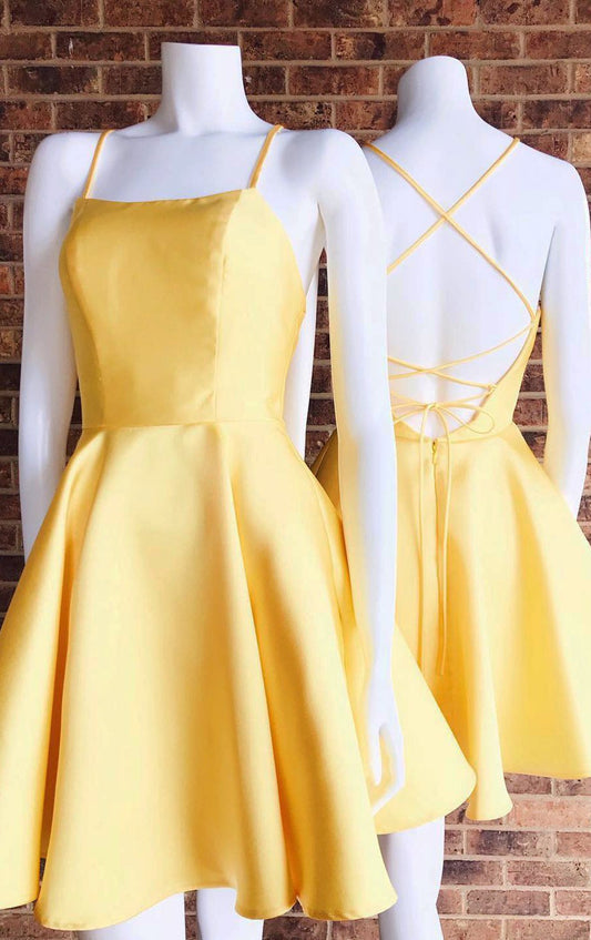 Women Satin Prom Dresses Short Cocktail Gowns Girls Homecoming Dresses Short Graduation Dress YHD047