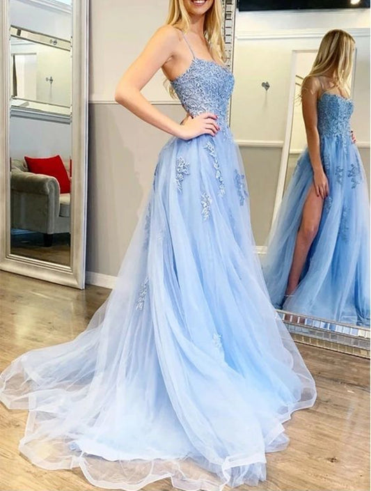 Women Lace Prom Dresses Long Appliques Evening Party Dress YPD134